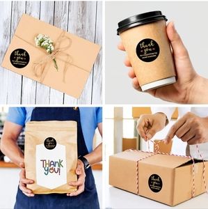 50 ct Stickers 2 inch, Black Thank You Labels Sticker, Thank You for Sup…